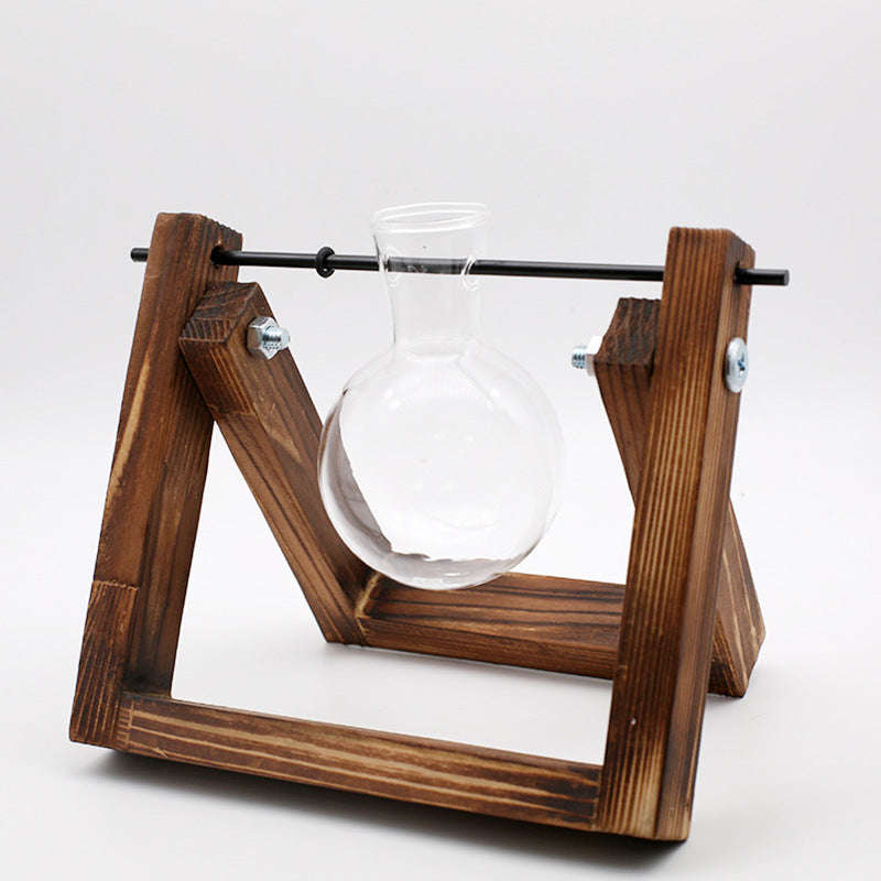 Swing Wooden Stand Hydroponic Plant Container Glass Vase Orazek UK Ltd