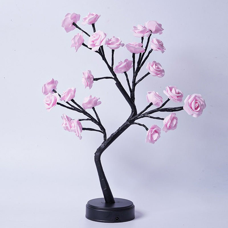 Table Lamp Flower Tree Rose Lamps Fairy Desk Night Lights USB Operated Gifts For Wedding Valentine Christmas Decoration | Orazek UK Ltd
