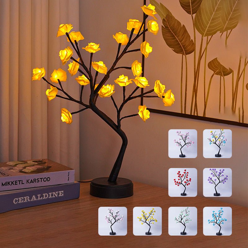 Table Lamp Flower Tree Rose Lamps Fairy Desk Night Lights USB Operated Gifts For Wedding Valentine Christmas Decoration | Orazek UK Ltd