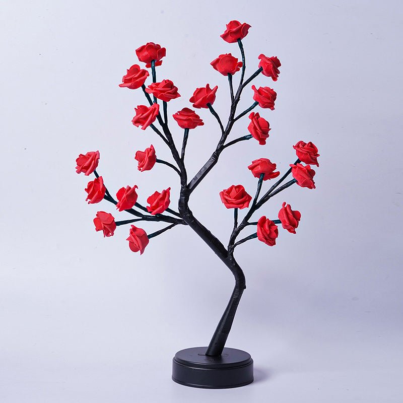 Table Lamp Flower Tree Rose Lamps Fairy Desk Night Lights USB Operated Gifts For Wedding Valentine Christmas Decoration | Orazek UK Ltd
