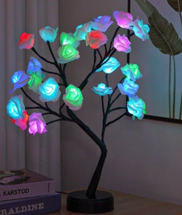 Table Lamp Flower Tree Rose Lamps Fairy Desk Night Lights USB Operated Gifts For Wedding Valentine Christmas Decoration | Orazek UK Ltd