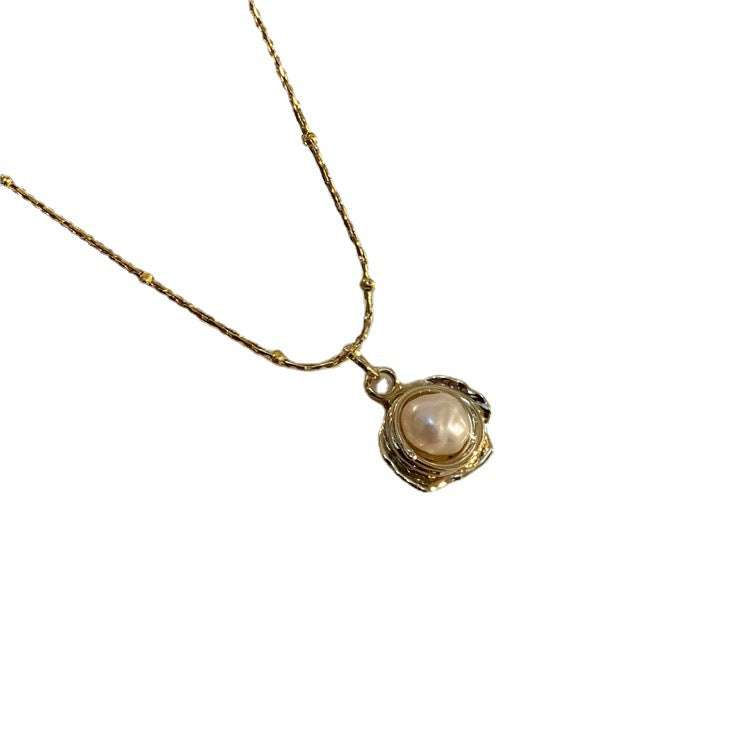 Temperament Retro Baroque Freshwater Pearl Necklace Titanium Steel Color Preservation | Orazek UK Ltd