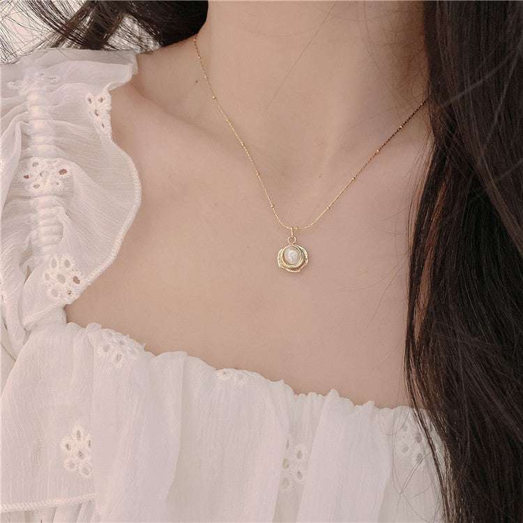 Temperament Retro Baroque Freshwater Pearl Necklace Titanium Steel Color Preservation | Orazek UK Ltd