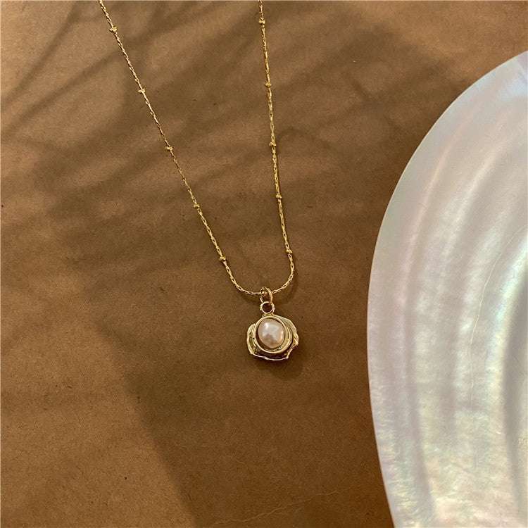 Temperament Retro Baroque Freshwater Pearl Necklace Titanium Steel Color Preservation | Orazek UK Ltd