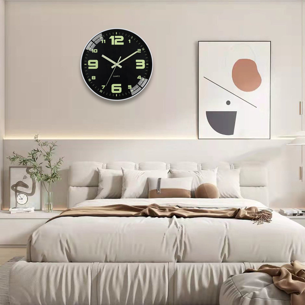 Tempered Glass Clock Living Room Wall Clock Bedroom Wall Clocks | Orazek UK Ltd