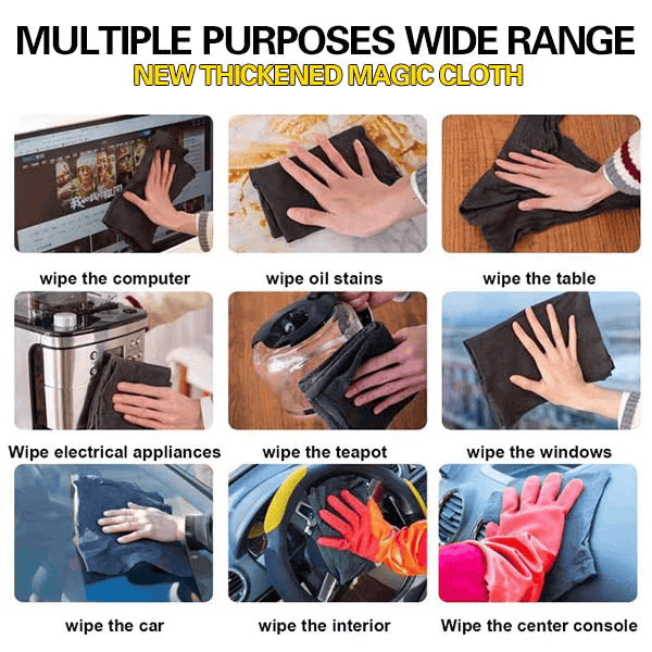 Thickened Magic Cleaning Cloth Microfiber Surface Instant Polishing Household Cleaning Cloth For Glass Windows Mirrors Car Kitchen Gadgets | Orazek UK Ltd