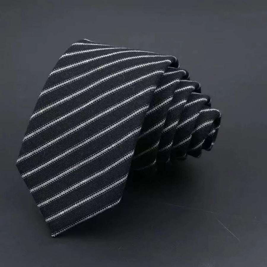 Thickened Sanded Fabric Hand Hit Men's Business Fashion Striped Solid Color Tie Cotton Formal Wear | Orazek UK Ltd