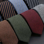 Thickened Sanded Fabric Hand Hit Men's Business Fashion Striped Solid Color Tie Cotton Formal Wear | Orazek UK Ltd