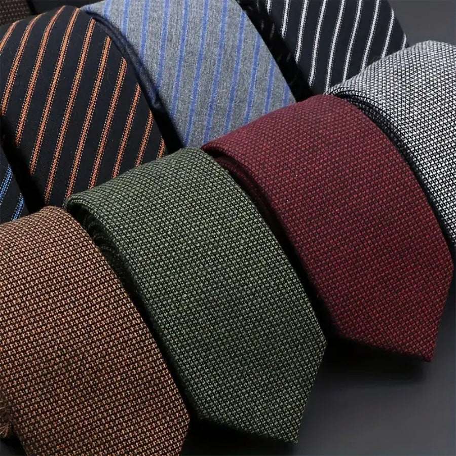 Thickened Sanded Fabric Hand Hit Men's Business Fashion Striped Solid Color Tie Cotton Formal Wear | Orazek UK Ltd