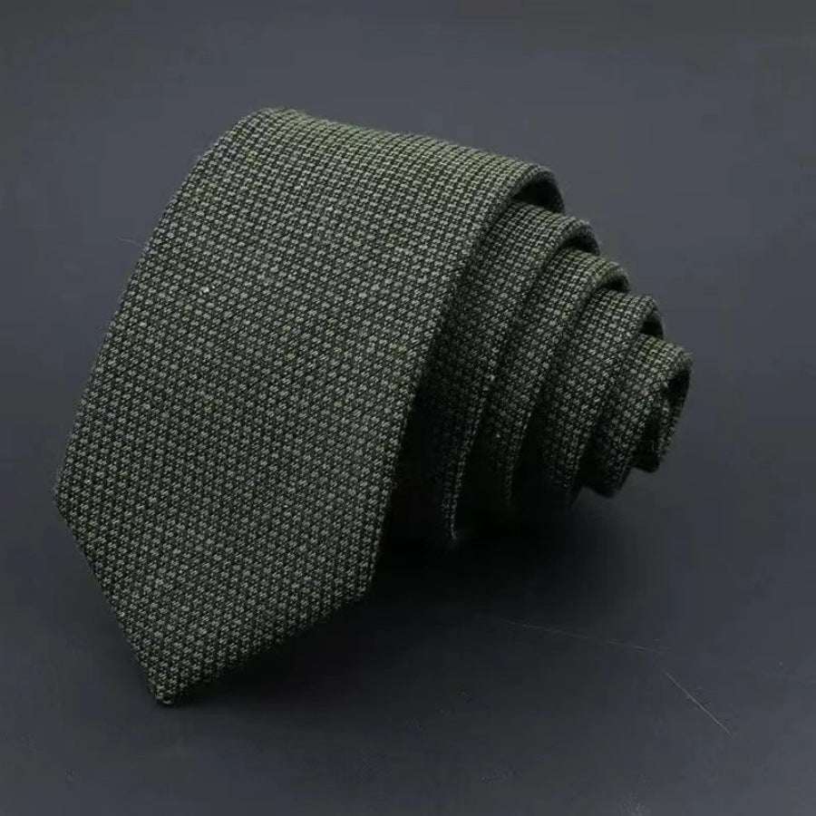 Thickened Sanded Fabric Hand Hit Men's Business Fashion Striped Solid Color Tie Cotton Formal Wear | Orazek UK Ltd