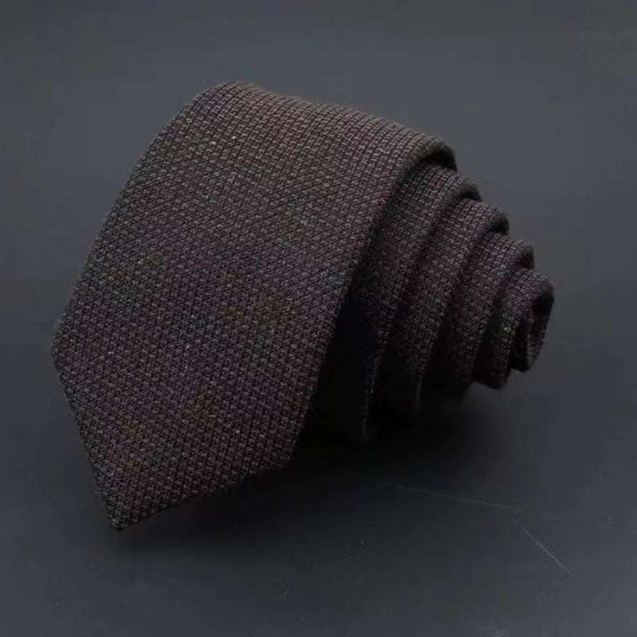 Thickened Sanded Fabric Hand Hit Men's Business Fashion Striped Solid Color Tie Cotton Formal Wear | Orazek UK Ltd