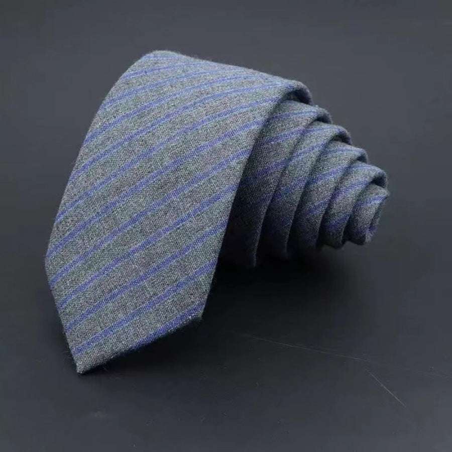Thickened Sanded Fabric Hand Hit Men's Business Fashion Striped Solid Color Tie Cotton Formal Wear | Orazek UK Ltd