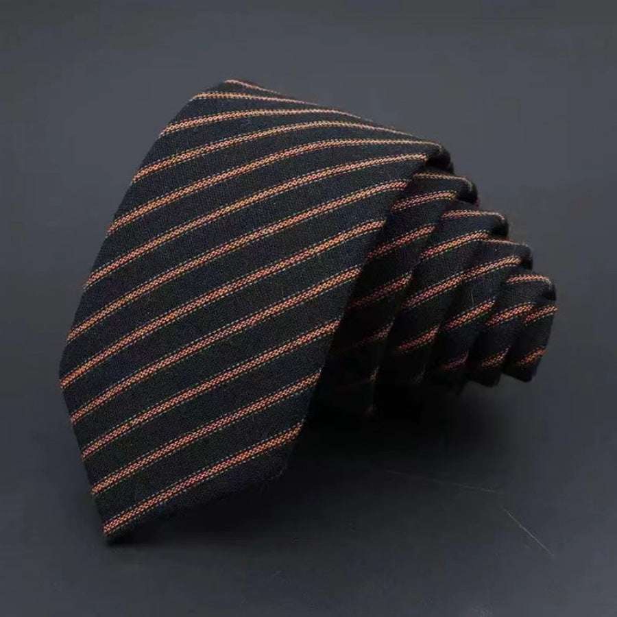 Thickened Sanded Fabric Hand Hit Men's Business Fashion Striped Solid Color Tie Cotton Formal Wear | Orazek UK Ltd
