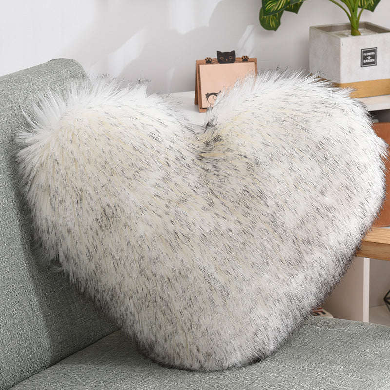 Throw Pillows Heart Shape Long Plush Fluffy Shaggy Cushion Cover Sofa Cushions Decorative Pillow Covers Pillowcase White Orazek UK Ltd