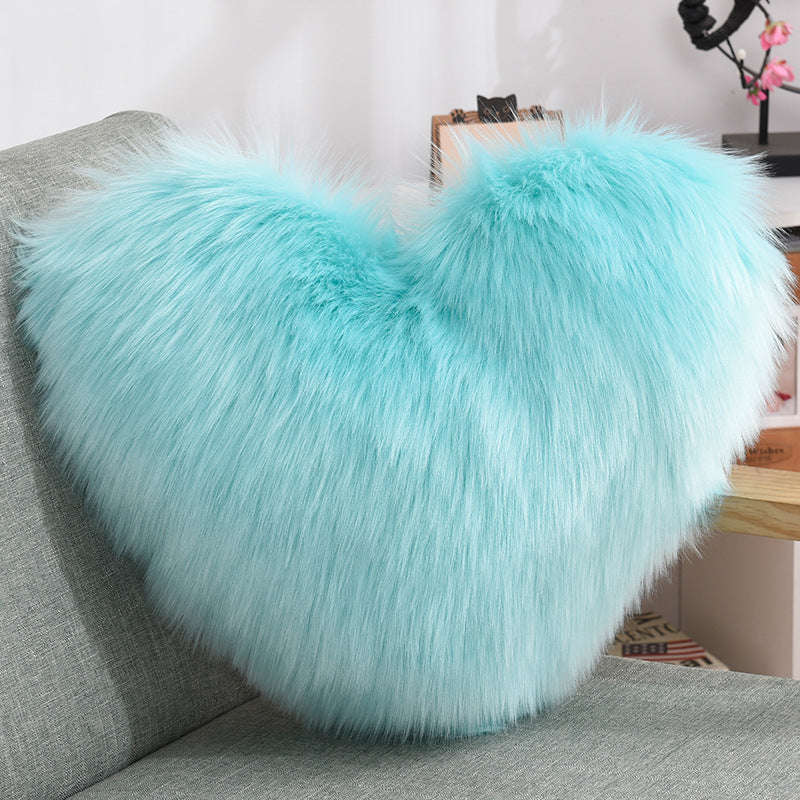 Throw Pillows Heart Shape Long Plush Fluffy Shaggy Cushion Cover Sofa Cushions Decorative Pillow Covers Pillowcase White Orazek UK Ltd