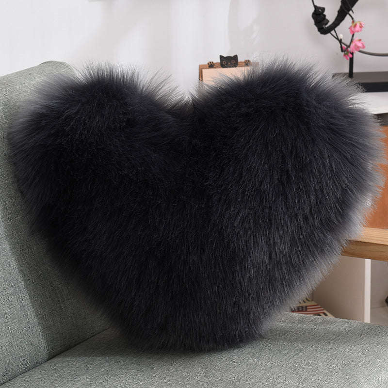 Throw Pillows Heart Shape Long Plush Fluffy Shaggy Cushion Cover Sofa Cushions Decorative Pillow Covers Pillowcase White Orazek UK Ltd