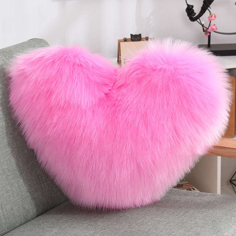 Throw Pillows Heart Shape Long Plush Fluffy Shaggy Cushion Cover Sofa Cushions Decorative Pillow Covers Pillowcase White Orazek UK Ltd