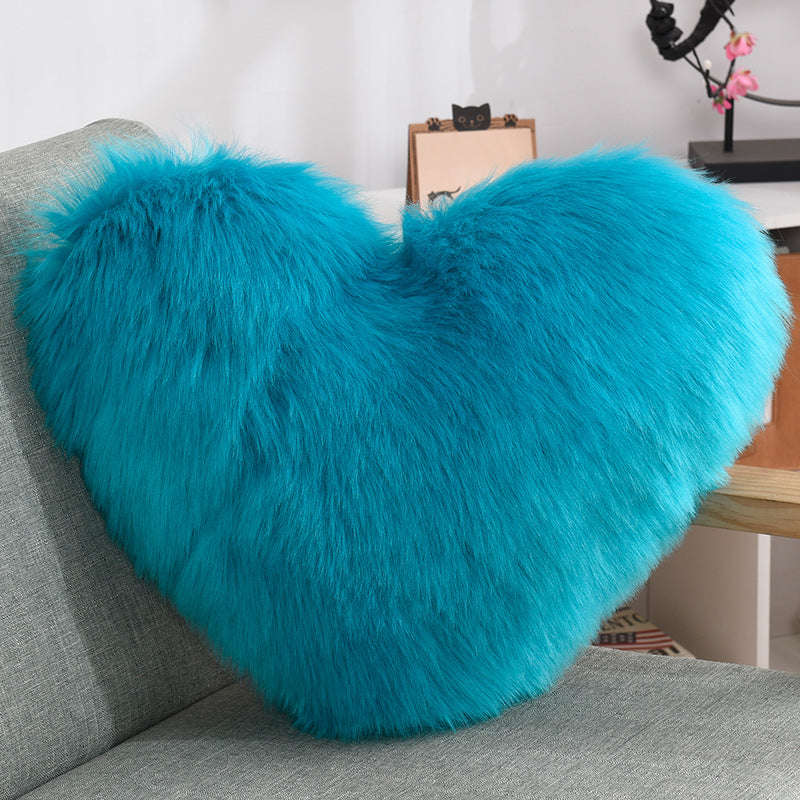 Throw Pillows Heart Shape Long Plush Fluffy Shaggy Cushion Cover Sofa Cushions Decorative Pillow Covers Pillowcase White Orazek UK Ltd