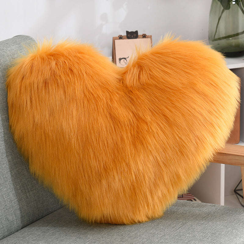 Throw Pillows Heart Shape Long Plush Fluffy Shaggy Cushion Cover Sofa Cushions Decorative Pillow Covers Pillowcase White Orazek UK Ltd