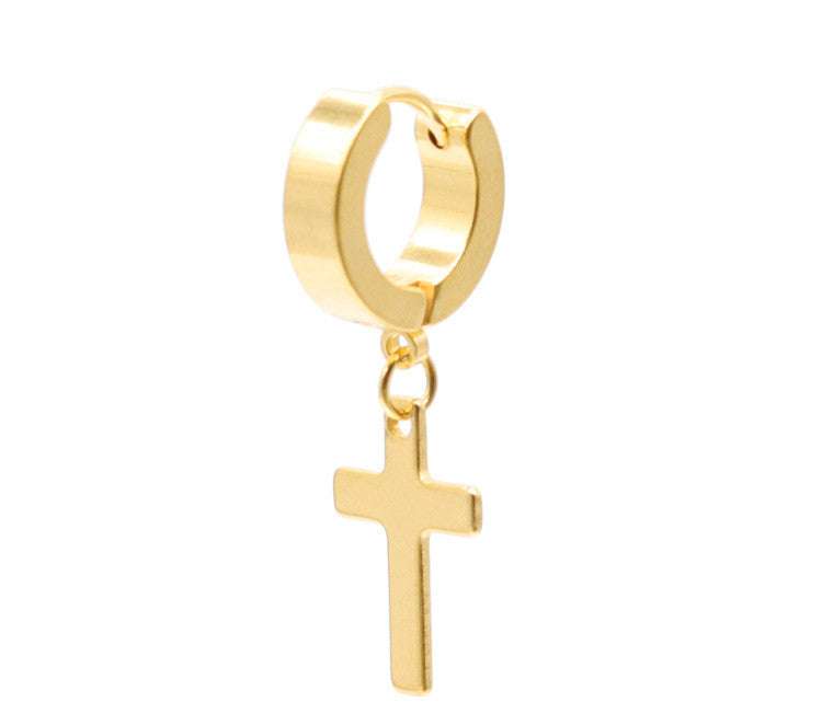 Titanium Steel Men's Cross Earrings Stainless Steel Cross | Orazek UK Ltd