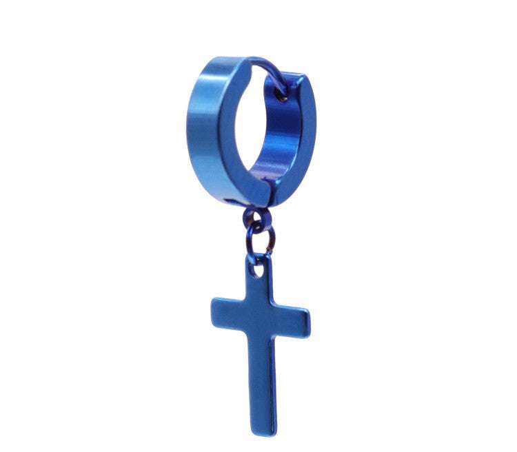 Titanium Steel Men's Cross Earrings Stainless Steel Cross | Orazek UK Ltd