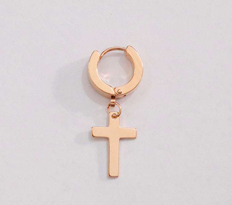 Titanium Steel Men's Cross Earrings Stainless Steel Cross | Orazek UK Ltd