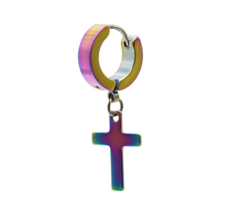 Titanium Steel Men's Cross Earrings Stainless Steel Cross | Orazek UK Ltd