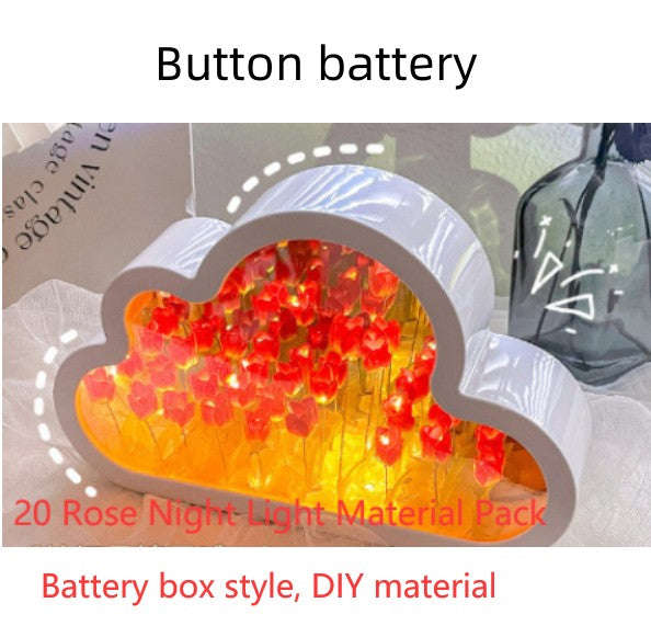 Tulip Night Lamp DIY Material Cloud Tulips Night Lamp Decorative Mirrors Photo Frame LED Table Lights Korean Creative Desk Bedroom Handmade Birthday Gifts Orazek UK Ltd
