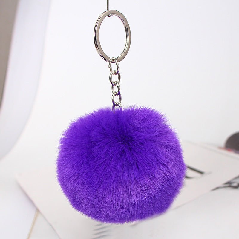 Twenty Colors Fluffy Fur Pom Pom Keychain Soft Faux Fur-like Ball Car Keyring Key Holder Women Bag | Orazek UK Ltd