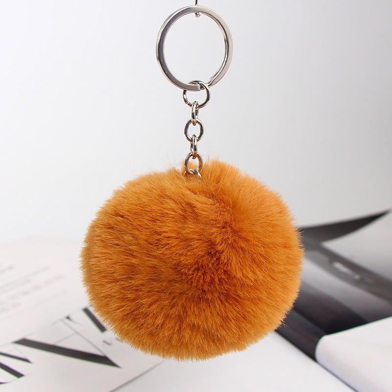 Twenty Colors Fluffy Fur Pom Pom Keychain Soft Faux Fur-like Ball Car Keyring Key Holder Women Bag | Orazek UK Ltd