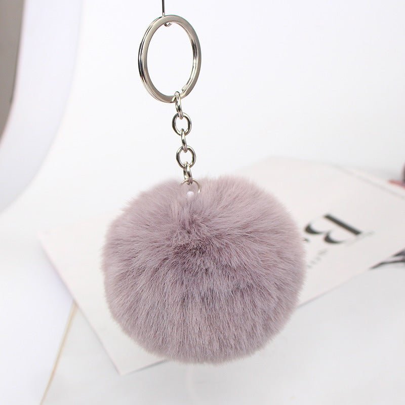 Twenty Colors Fluffy Fur Pom Pom Keychain Soft Faux Fur-like Ball Car Keyring Key Holder Women Bag | Orazek UK Ltd