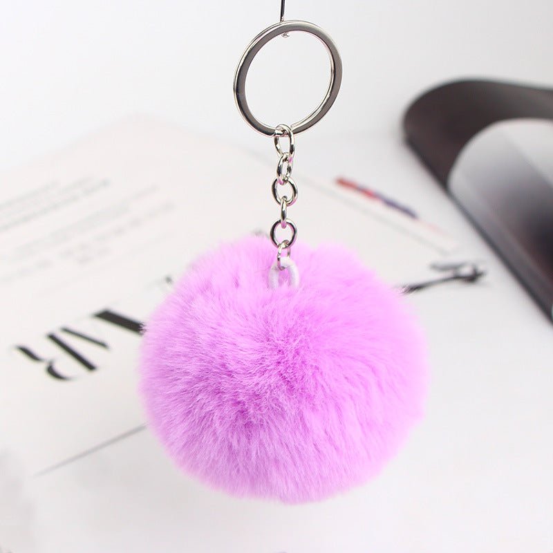 Twenty Colors Fluffy Fur Pom Pom Keychain Soft Faux Fur-like Ball Car Keyring Key Holder Women Bag | Orazek UK Ltd