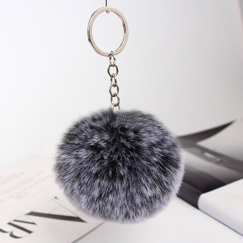 Twenty Colors Fluffy Fur Pom Pom Keychain Soft Faux Fur-like Ball Car Keyring Key Holder Women Bag | Orazek UK Ltd