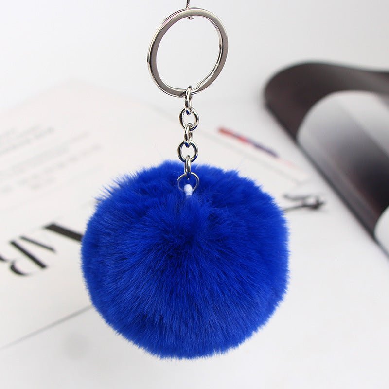 Twenty Colors Fluffy Fur Pom Pom Keychain Soft Faux Fur-like Ball Car Keyring Key Holder Women Bag | Orazek UK Ltd