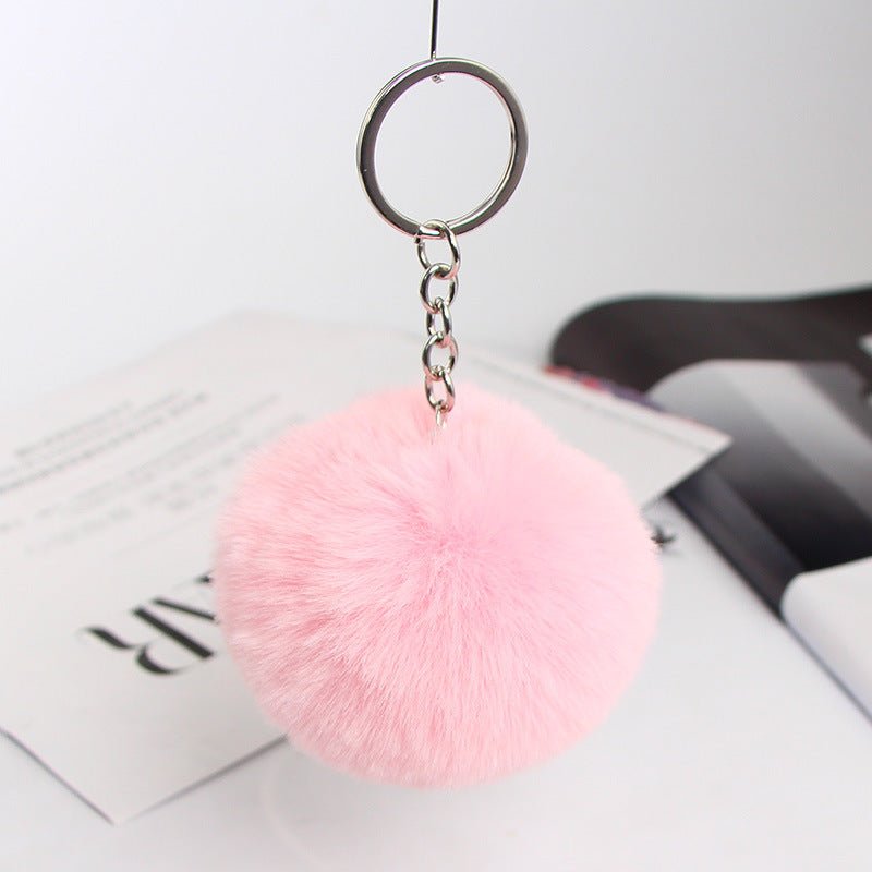Twenty Colors Fluffy Fur Pom Pom Keychain Soft Faux Fur-like Ball Car Keyring Key Holder Women Bag | Orazek UK Ltd