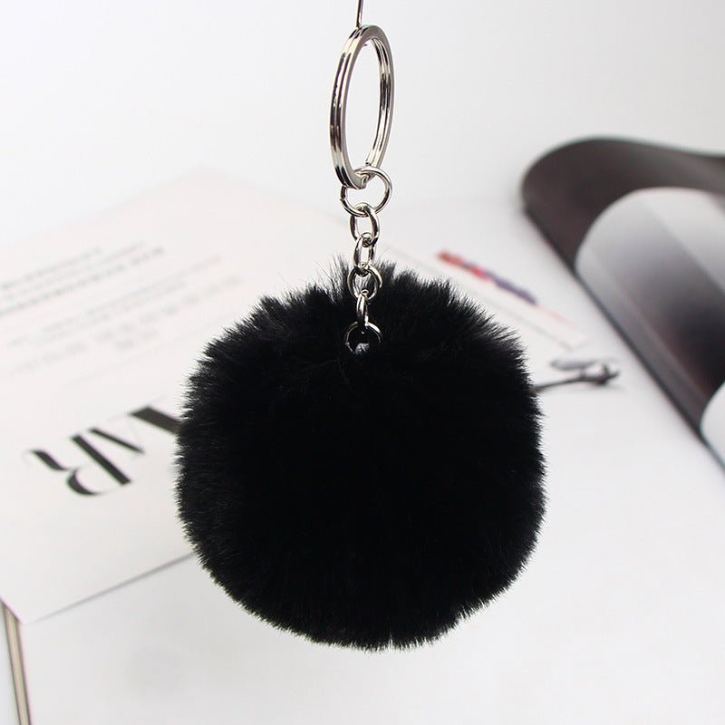 Twenty Colors Fluffy Fur Pom Pom Keychain Soft Faux Fur-like Ball Car Keyring Key Holder Women Bag | Orazek UK Ltd