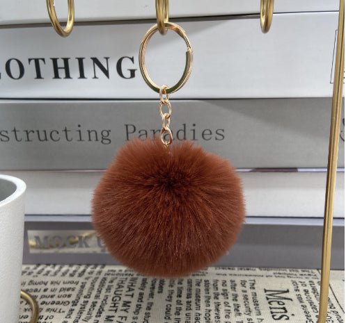 Twenty Colors Fluffy Fur Pom Pom Keychain Soft Faux Fur-like Ball Car Keyring Key Holder Women Bag | Orazek UK Ltd
