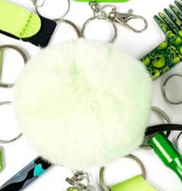 Twenty Colors Fluffy Fur Pom Pom Keychain Soft Faux Fur-like Ball Car Keyring Key Holder Women Bag | Orazek UK Ltd