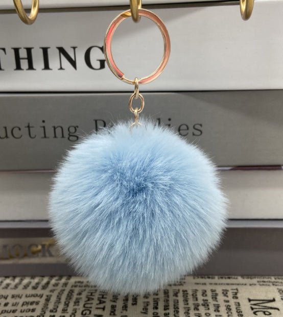 Twenty Colors Fluffy Fur Pom Pom Keychain Soft Faux Fur-like Ball Car Keyring Key Holder Women Bag | Orazek UK Ltd