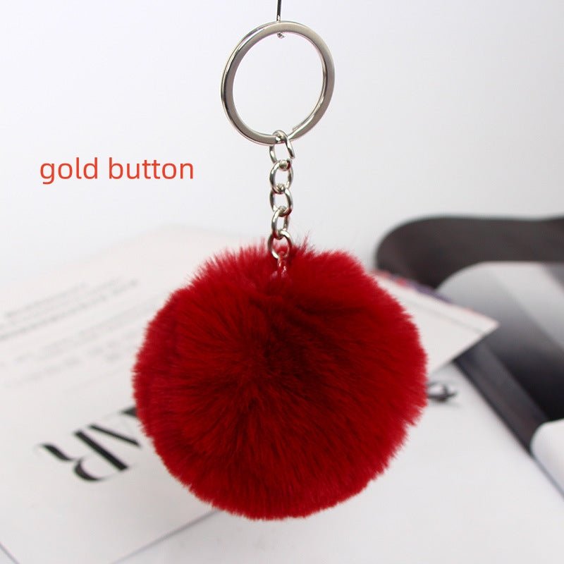 Twenty Colors Fluffy Fur Pom Pom Keychain Soft Faux Fur-like Ball Car Keyring Key Holder Women Bag | Orazek UK Ltd