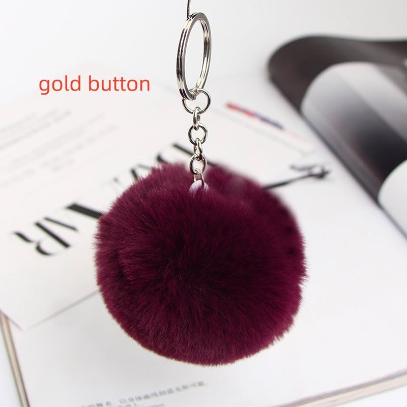 Twenty Colors Fluffy Fur Pom Pom Keychain Soft Faux Fur-like Ball Car Keyring Key Holder Women Bag | Orazek UK Ltd