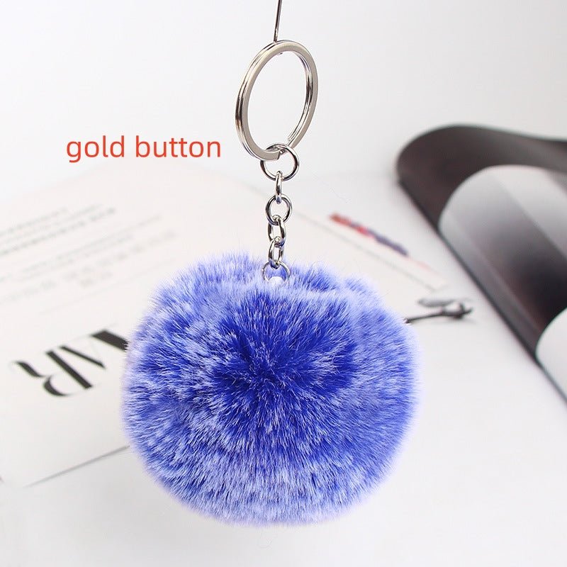 Twenty Colors Fluffy Fur Pom Pom Keychain Soft Faux Fur-like Ball Car Keyring Key Holder Women Bag | Orazek UK Ltd
