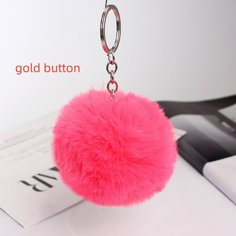 Twenty Colors Fluffy Fur Pom Pom Keychain Soft Faux Fur-like Ball Car Keyring Key Holder Women Bag | Orazek UK Ltd