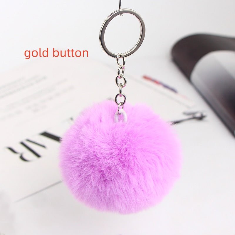 Twenty Colors Fluffy Fur Pom Pom Keychain Soft Faux Fur-like Ball Car Keyring Key Holder Women Bag | Orazek UK Ltd