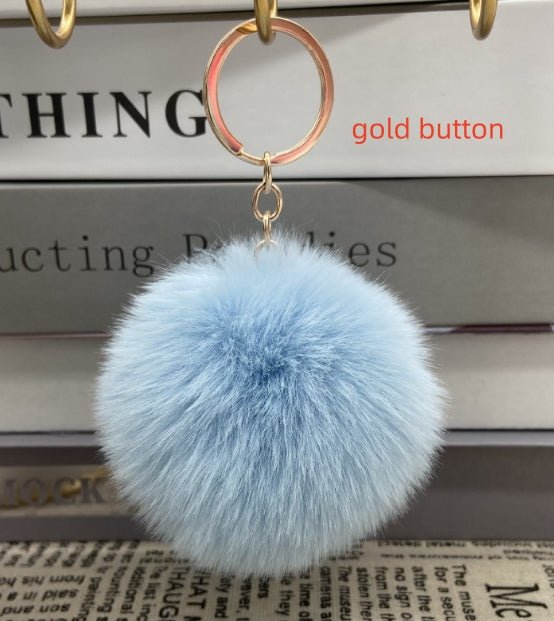Twenty Colors Fluffy Fur Pom Pom Keychain Soft Faux Fur-like Ball Car Keyring Key Holder Women Bag | Orazek UK Ltd
