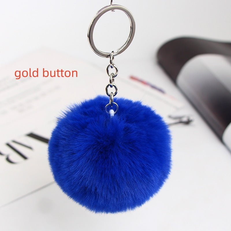 Twenty Colors Fluffy Fur Pom Pom Keychain Soft Faux Fur-like Ball Car Keyring Key Holder Women Bag | Orazek UK Ltd