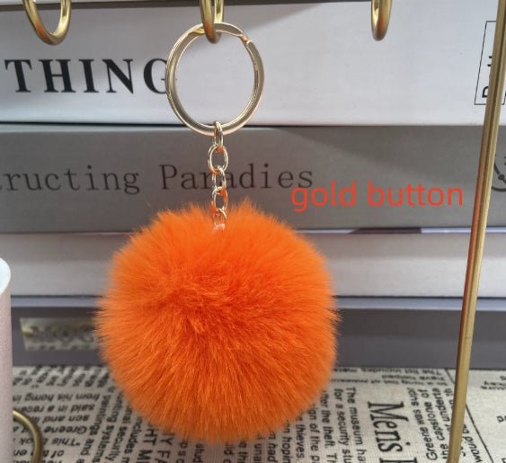 Twenty Colors Fluffy Fur Pom Pom Keychain Soft Faux Fur-like Ball Car Keyring Key Holder Women Bag | Orazek UK Ltd