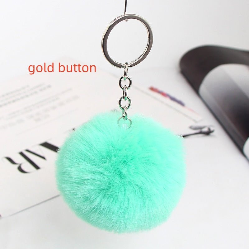 Twenty Colors Fluffy Fur Pom Pom Keychain Soft Faux Fur-like Ball Car Keyring Key Holder Women Bag | Orazek UK Ltd