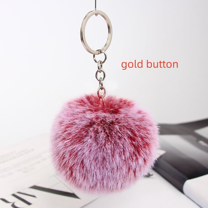 Twenty Colors Fluffy Fur Pom Pom Keychain Soft Faux Fur-like Ball Car Keyring Key Holder Women Bag | Orazek UK Ltd