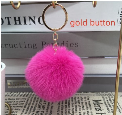 Twenty Colors Fluffy Fur Pom Pom Keychain Soft Faux Fur-like Ball Car Keyring Key Holder Women Bag | Orazek UK Ltd